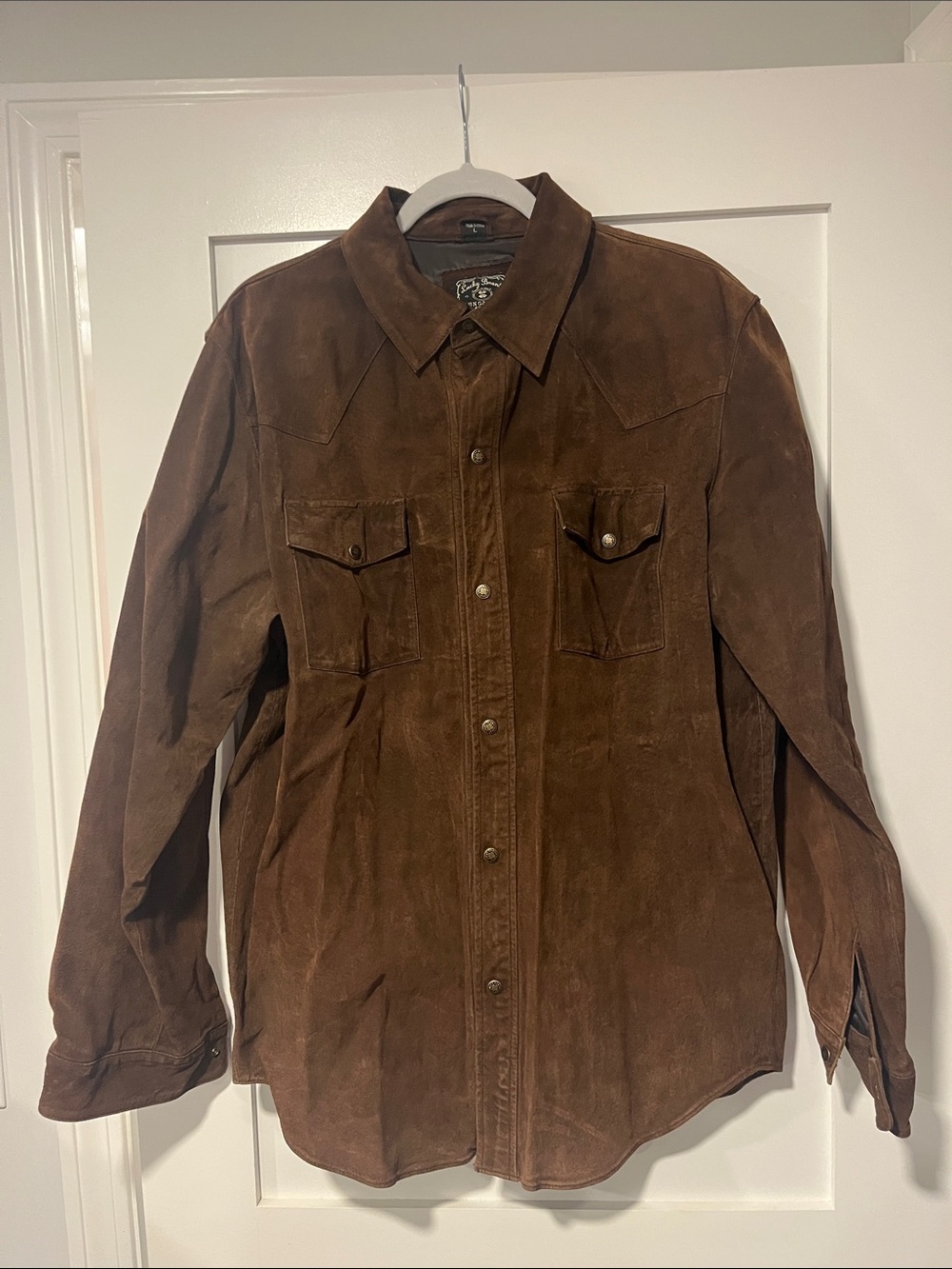 Lucky Brand Vintage Brown Suede Western Shirt Jacket